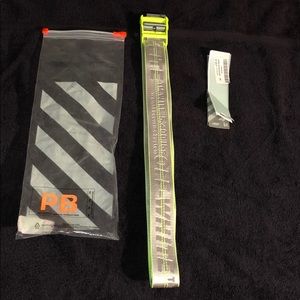 Off white industrial logo belt (Lime )